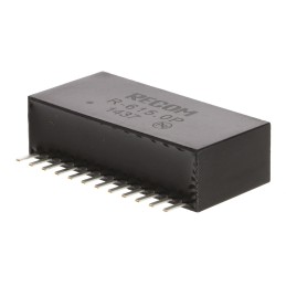 1 Tube of 15 - Recom DC-DC Converter, 5V dc/ 1A Output, 9 - 32 V dc Input, 18W, Through Hole, +85°C Max Temp -40°C Min Temp