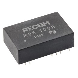 1 Tube of 15 - Recom R05 DC-DC Converter, 40 - 120V dc/ 25mA Output, 4.5 - 6 V dc Input, 5W, Through Hole, +70°C Max