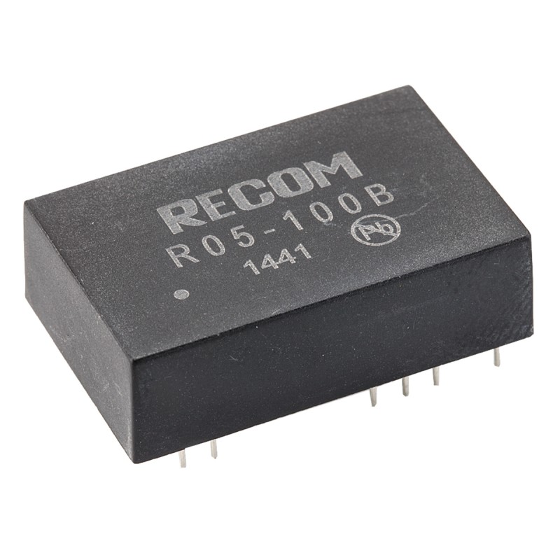 1 Tube of 15 - Recom R05 DC-DC Converter, 40 - 120V dc/ 25mA Output, 4.5 - 6 V dc Input, 5W, Through Hole, +70°C Max