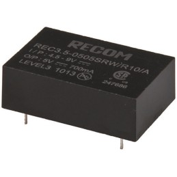 1 Tube of 15 - Recom REC3.5 DC-DC Converter, ±12V dc/ ±145mA Output, 18 - 36 V dc Input, 3.5W, Through Hole, +85°C Max Temp