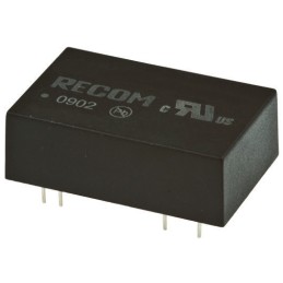 1 Tube of 15 - Recom REC5 DC-DC Converter, 12V dc/ 420mA Output, 9 - 36 V dc Input, 5W, Through Hole, +75°C Max Temp -40°C Min