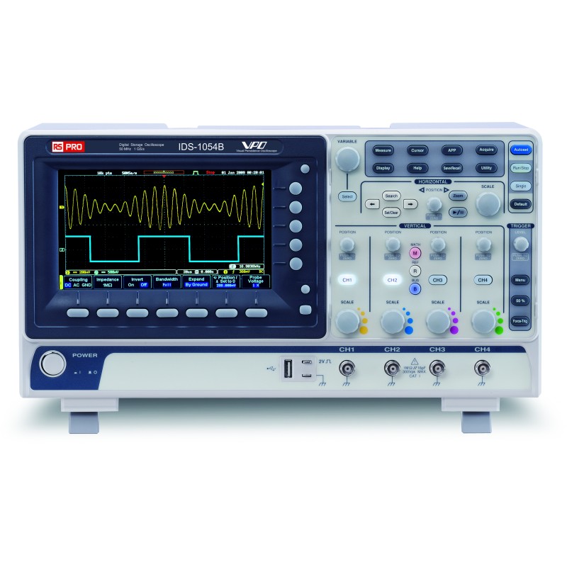 1 pcs - RS PRO IDS1054B Digital Bench Oscilloscope, 4 Analogue Channels, 50MHz