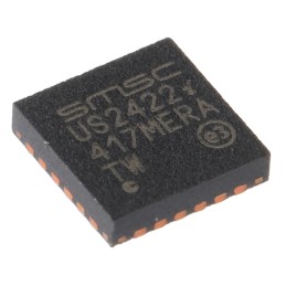 5 pcs - Microchip USB2422-I/MJ, USB Controller, 480Mbps, USB 2.0, 3 to 3.6 V, 24-Pin SQFN