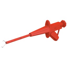 1 pcs - Staubli Red Grabber Clip with Pincers, 4A, 1kV, 4mm Socket