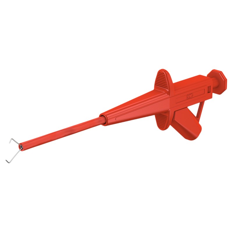 1 pcs - Staubli Red Grabber Clip with Pincers, 4A, 1kV, 4mm Socket