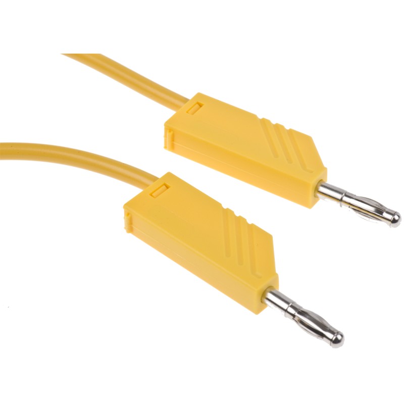 1 pcs - Hirschmann Test & Measurement Test lead, 16A, 60V dc, Yellow, 1m Lead Length