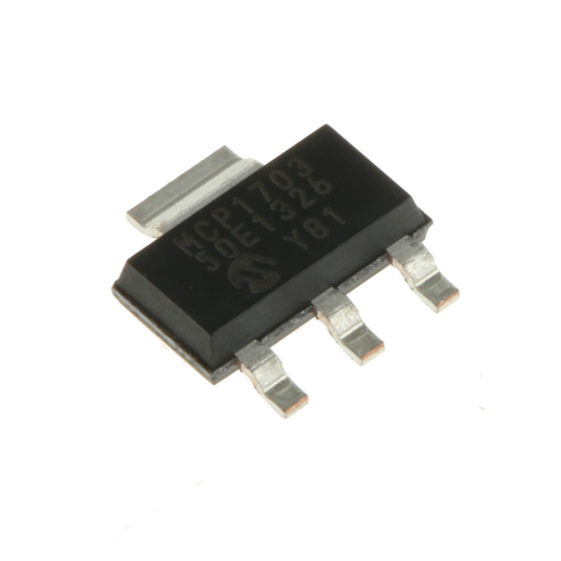 5 pcs - Microchip MCP1703-5002E/DB, 1 Low Dropout Voltage, Voltage Regulator 250mA, 5 V 3+Tab-Pin, SOT-223