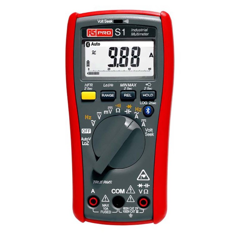 1 pcs - RS PRO S1 Handheld Digital Multimeter, True RMS, 10A ac Max, 10A dc Max, 1000V ac Max - UKAS Calibrated