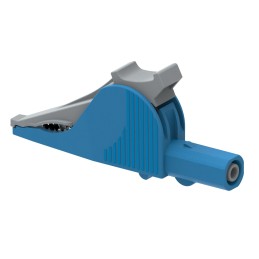 1 pcs - Electro PJP Alligator Clip, Nickel-Plated Steel Contact, 36A, Blue