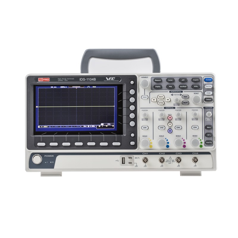 1 pcs - RS PRO IDS1104B Digital Portable Oscilloscope, 4 Analogue Channels, 100MHz - RS Calibrated