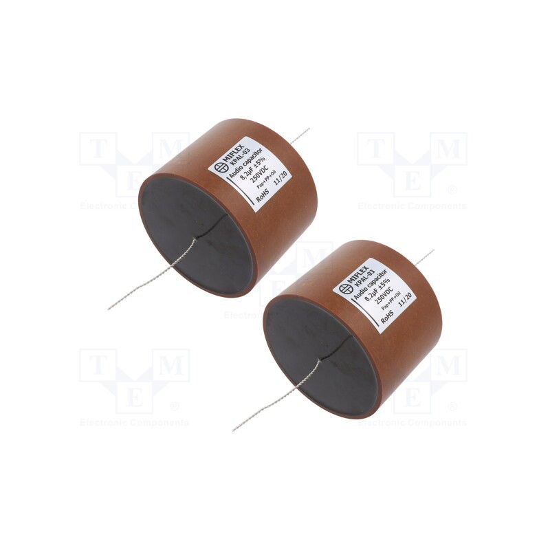 2 pcs x MIFLEX - KPAL03F582J - Capacitor: aluminum-polypropylene-paper, 8.2uF, 250VDC, ±5%, THT