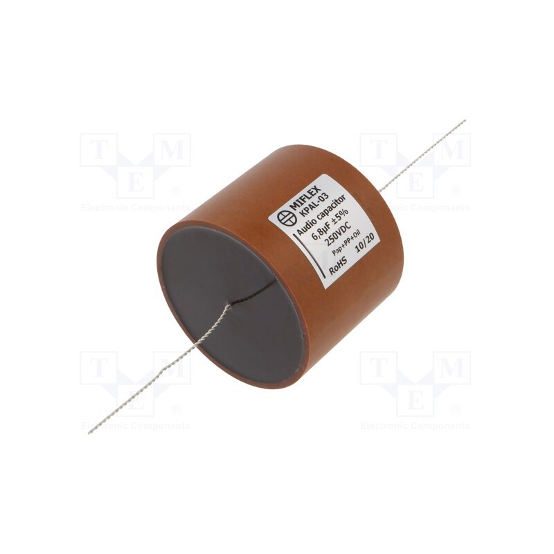 2 pcs x MIFLEX - KPAL03F568J - Capacitor: aluminum-polypropylene-paper, 6.8uF, 250VDC, ±5%, THT