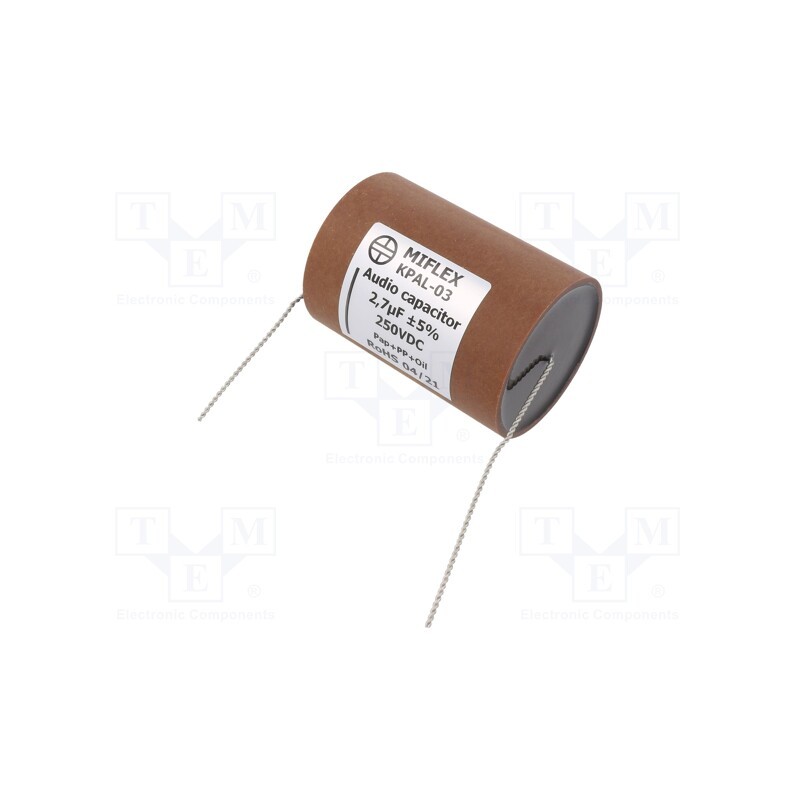 2 pcs x MIFLEX - KPAL03F527J - Capacitor: aluminum-polypropylene-paper, 2.7uF, 250VDC, ±5%, THT