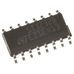 5 pcs - STMicroelectronics ST3232BDR Line Transceiver, 16-Pin SOIC