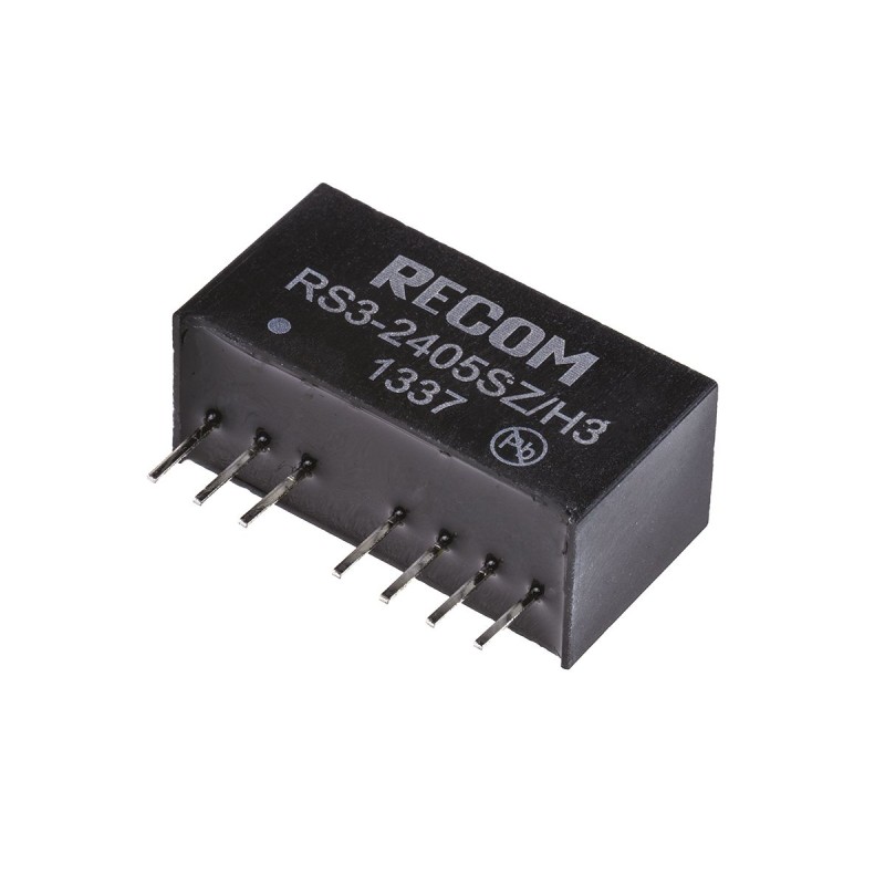 1 Tube of 22 - Recom RS3 DC-DC Converter, 5V dc/ 600mA Output, 9 - 27 V dc Input, 3W, Through Hole, +71°C Max Temp -40°C Min