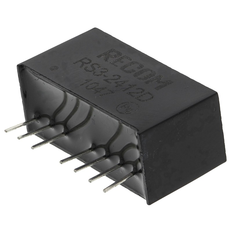 1 Tube of 22 - Recom RS3 DC-DC Converter, ±12V dc/ ±125mA Output, 18 - 36 V dc Input, 3W, Through Hole, +71°C Max Temp -40°C