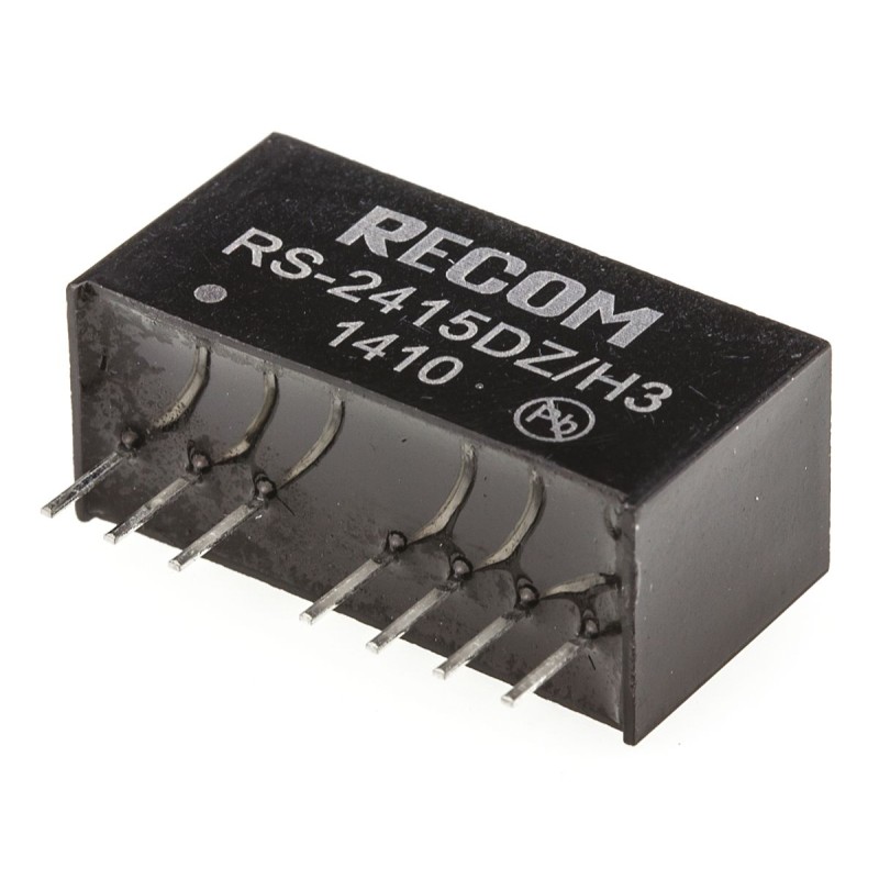 1 Tube of 22 - Recom RS DC-DC Converter, ±15V dc/ ±67mA Output, 9 - 36 V dc Input, 2W, Through Hole, +75°C Max Temp -40°C Min