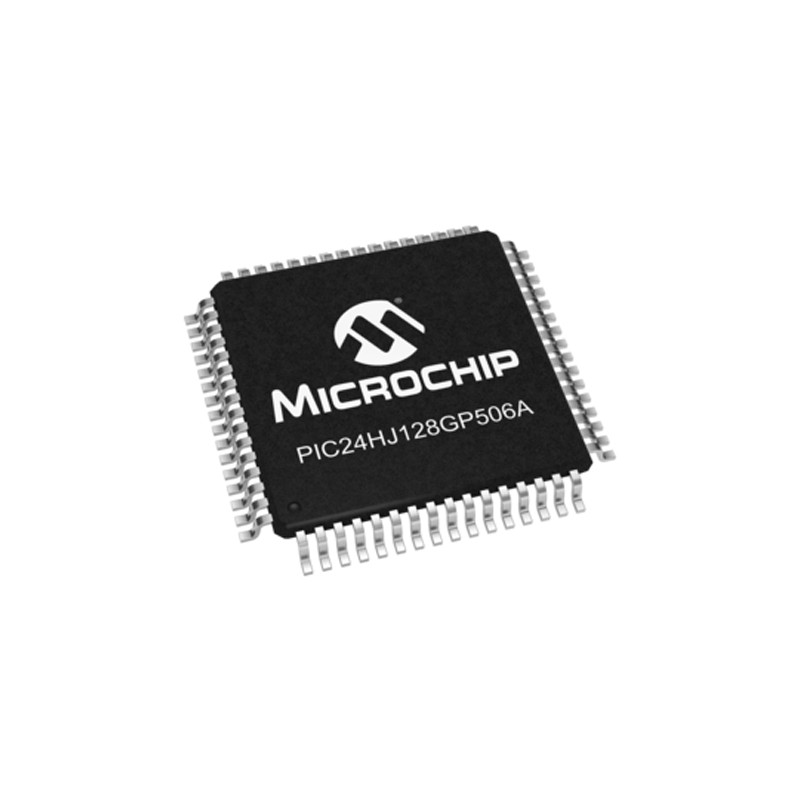 25 pcs - Microchip PIC24HJ128GP506A-I/PT, 16bit PIC Microcontroller, PIC24HJ, 40MIPS, 128 kB Flash, 64-Pin TQFP