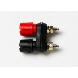 1 pcs - Pomona 30A, Black, Red Binding Post With Brass Contacts and Nickel Plated - 3.91mm Hole Diameter