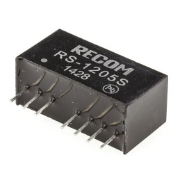 1 Tube of 22 - Recom RS DC-DC Converter, 5V dc/ 400mA Output, 9 - 18 V dc Input, 2W, Through Hole, +85°C Max Temp -40°C Min Temp