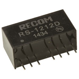 1 Tube of 22 - Recom RS DC-DC Converter, ±12V dc/ ±83mA Output, 9 - 18 V dc Input, 2W, Through Hole, +85°C Max Temp -40°C Min
