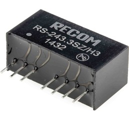 1 Tube of 22 - Recom RS DC-DC Converter, 3.3V dc/ 500mA Output, 9 - 36 V dc Input, 2W, Through Hole, +75°C Max Temp -40°C Min