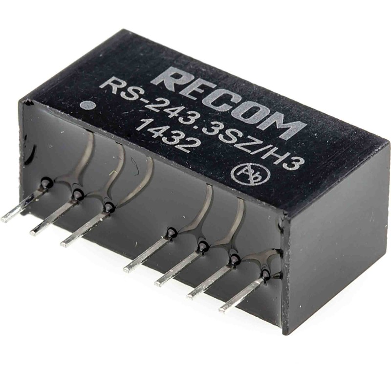 1 Tube of 22 - Recom RS DC-DC Converter, 3.3V dc/ 500mA Output, 9 - 36 V dc Input, 2W, Through Hole, +75°C Max Temp -40°C Min