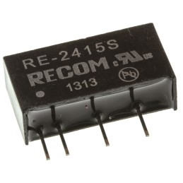 1 Tube of 25 - Recom RE DC-DC Converter, 15V dc/ 66mA Output, 21.6 - 26.4 V dc Input, 1W, Through Hole, +85°C Max Temp -40°C