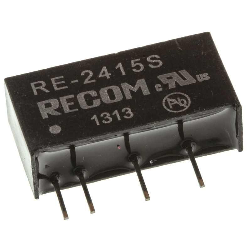 1 Tube of 25 - Recom RE DC-DC Converter, 15V dc/ 66mA Output, 21.6 - 26.4 V dc Input, 1W, Through Hole, +85°C Max Temp -40°C