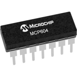 5 pcs - MCP604-I/P Microchip, Op Amp, RRO, 2.8MHz, 3 V, 5 V, 14-Pin PDIP