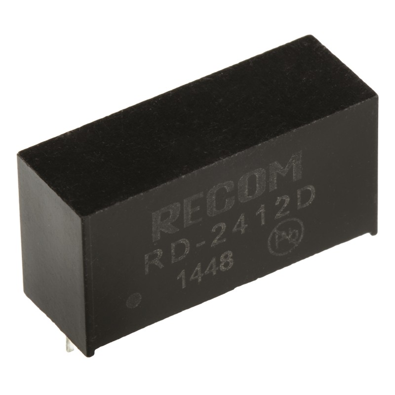 1 Tube of 25 - Recom RD DC-DC Converter, ±12V dc/ ±84mA Output, 21.6 - 26.4 V dc Input, 2W, Through Hole, +85°C Max Temp -40°C