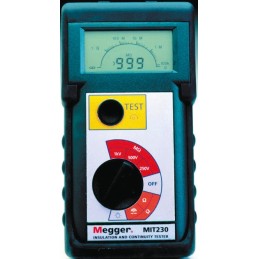 1 pcs - Megger MIT230 Insulation & Continuity Tester, 250V dc Min, 1000V dc Max, 999MΩ Max, CAT III 300V - RS Calibration