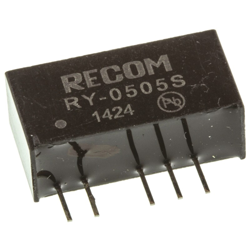 1 Tube of 25 - Recom RY DC-DC Converter, 5V dc/ 200mA Output, 4.75 - 5.25 V dc Input, 1W, Through Hole, +70°C Max Temp -40°C
