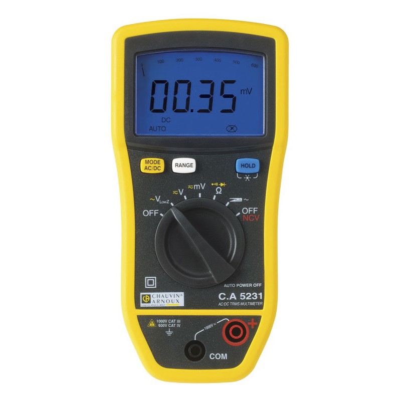 1 pcs - Chauvin Arnoux CA 5231 Handheld Digital Multimeter, True RMS, 600A ac Max, 600A dc Max, 1000V ac Max