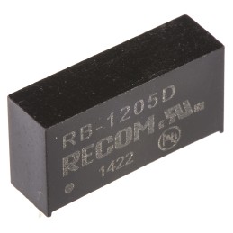 1 Tube of 25 - Recom RB DC-DC Converter, ±5V dc/ ±100mA Output, 10.8 - 13.2 V dc Input, 1W, Through Hole, +85°C Max Temp -40°C
