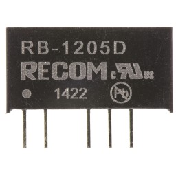 1 Tube of 25 - Recom RB DC-DC Converter, ±5V dc/ ±100mA Output, 10.8 - 13.2 V dc Input, 1W, Through Hole, +85°C Max Temp -40°C