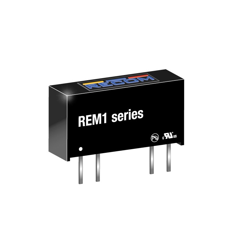1 Tube of 25 - Recom REM1 DC-DC Converter, 5V dc/ 200mA Output, 4.5 - 5.5 V dc Input, 1W, Through Hole, +85°C Max Temp -40°C