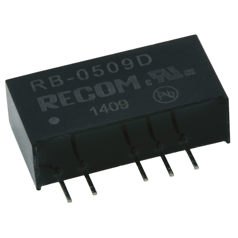 1 Tube of 25 - Recom RB DC-DC Converter, ±9V dc/ ±56mA Output, 4.5 - 5.5 V dc Input, 1W, Through Hole, +85°C Max Temp -40°C Min