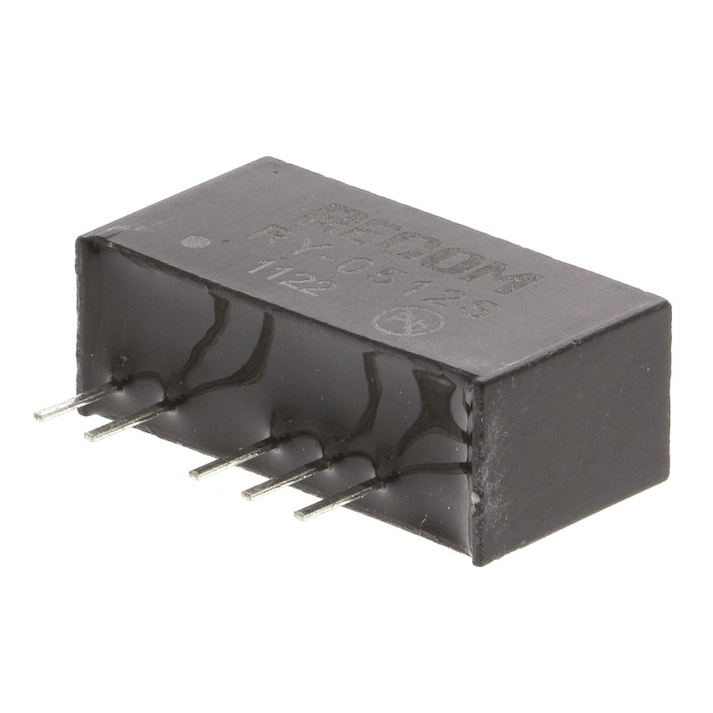 1 Tube of 25 - Recom RY DC-DC Converter, 12V dc/ 84mA Output, 4.75 - 5.25 V dc Input, 1W, Through Hole, +70°C Max Temp -40°C