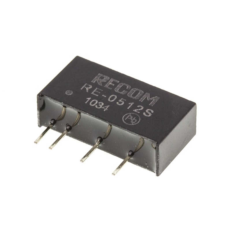 1 Tube of 25 - Recom RE DC-DC Converter, 12V dc/ 84mA Output, 4.5 - 5.5 V dc Input, 1W, Through Hole, +85°C Max Temp -40°C Min