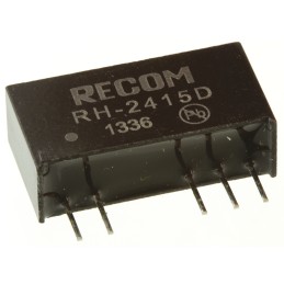 1 Tube of 25 - Recom RH DC-DC Converter, ±15V dc/ ±33mA Output, 21.6 - 26.4 V dc Input, 1W, Through Hole, +85°C Max Temp -40°C