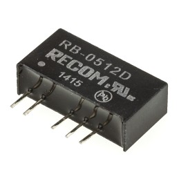 1 Tube of 25 - Recom RB DC-DC Converter, ±12V dc/ ±42mA Output, 4.5 - 5.5 V dc Input, 1W, Through Hole, +85°C Max Temp -40°C