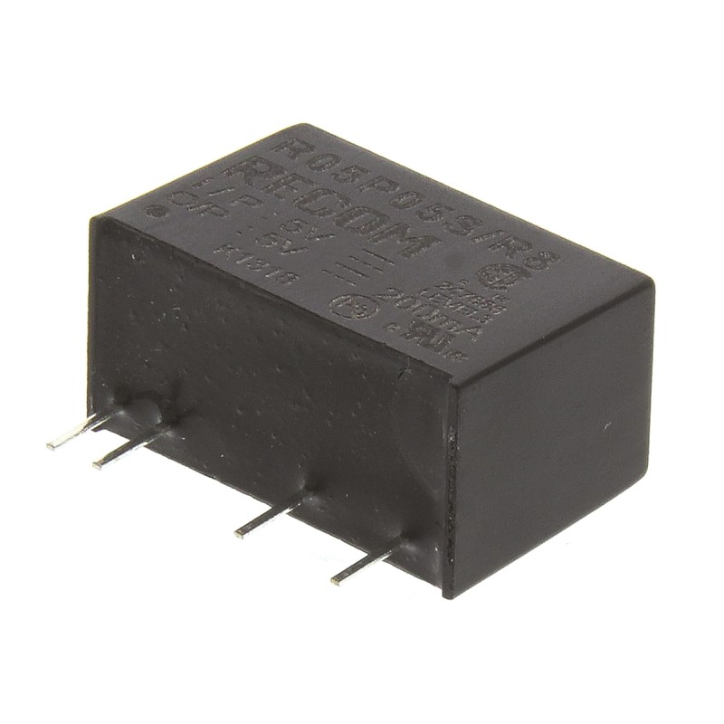 1 Tube of 25 - Recom R05P DC-DC Converter, 5V dc/ 200mA Output, 4.5 - 5.5 V dc Input, 1W, Through Hole, +85°C Max Temp -40°C