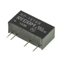 1 Tube of 25 - Recom RP DC-DC Converter, 15V dc/ 66mA Output, 13.5 - 16.5 V dc Input, 1W, Through Hole, +90°C Max Temp -40°C