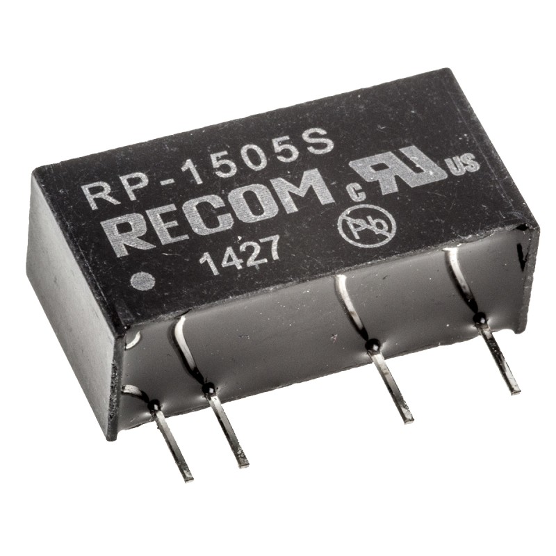 1 Tube of 25 - Recom RP DC-DC Converter, 5V dc/ 200mA Output, 13.5 - 16.5 V dc Input, 1W, Through Hole, +90°C Max Temp -40°C