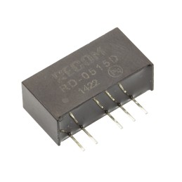 1 Tube of 25 - Recom RD DC-DC Converter, ±15V dc/ ±66mA Output, 4.5 - 5.5 V dc Input, 2W, Through Hole, +85°C Max Temp -40°C