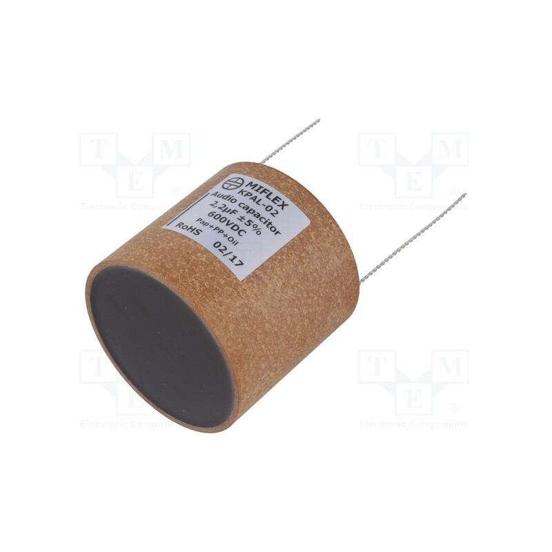 2 pcs x MIFLEX - KPAL02H522J - Capacitor: aluminum-polypropylene-paper, 2.2uF, 600VDC, ±5%, THT