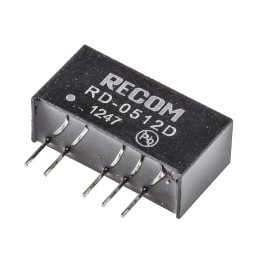 1 Tube of 25 - Recom RD DC-DC Converter, ±12V dc/ ±84mA Output, 4.5 - 5.5 V dc Input, 2W, Through Hole, +85°C Max Temp -40°C