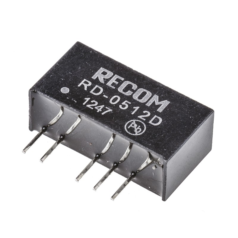 1 Tube of 25 - Recom RD DC-DC Converter, ±12V dc/ ±84mA Output, 4.5 - 5.5 V dc Input, 2W, Through Hole, +85°C Max Temp -40°C