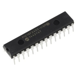 1 pcs - Microchip PIC18F2455-I/SP, 8bit PIC Microcontroller, PIC18F, 48MHz, 24 kB, 256 B Flash, 28-Pin SPDIP